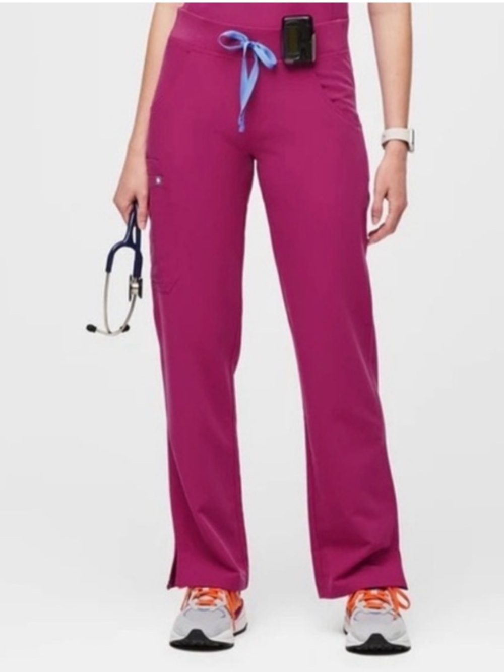 FIGS Women's Magenta Scrub Pants with Contrast Drawstring